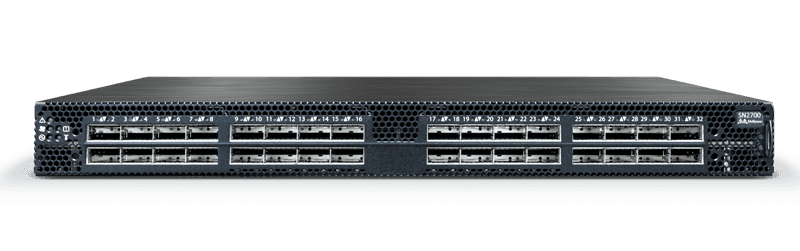 Коммутатор NVIDIA Mellanox MSN4700-WS2FC, 32 порта 400GbE QSFP-DD, на базе Spectrum-3, уровень L3 для дата-центров