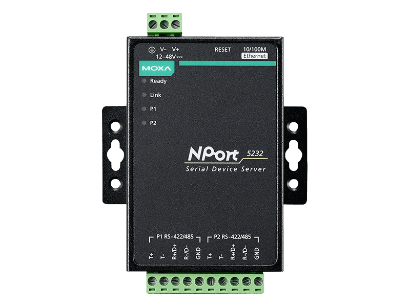 Конвертер MOXA NPort 5232I, 2 порта RS-422/485 на Ethernet, с изоляцией 2 кВ.