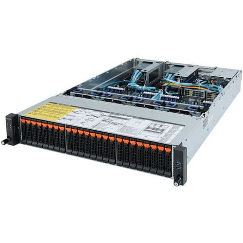 Сервер GIGABYTE R282-Z92, 6NR282Z92MR-00, 2U, 2× AMD EPYC 7002/7001, 32× DDR4 DIMM, 24× 2.5" NVMe, 2× 1GbE, 1× M.2 PCIe Gen3 x4, 1+1 БП 1600 Вт 80 PLUS Platinum
