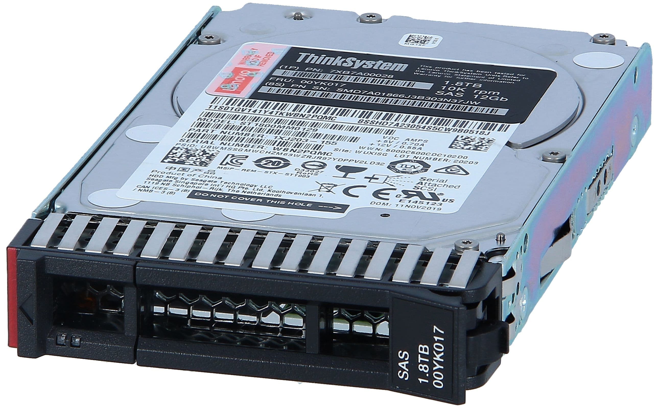 Жесткий диск Lenovo 00YK017, 1.8 ТБ, 10000 об/мин, SAS 12 Гбит/с, 2.5", 512e, G4HS