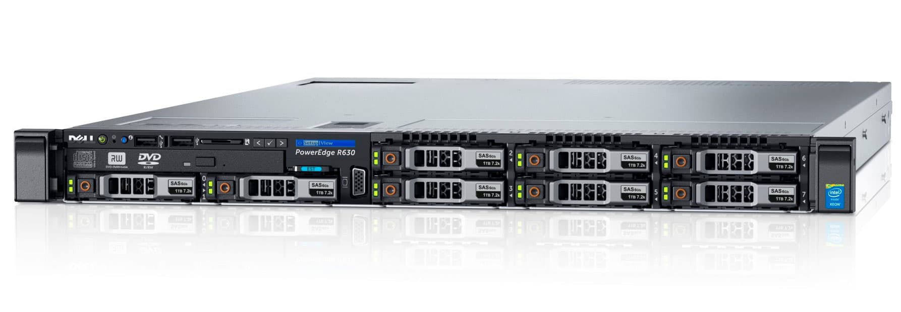 Сервер Dell R630 (8SFF, PERC H730 mini, 1gb cache+FBWC, 2*1100W, telescopic rails, network card, all HS, all fans)